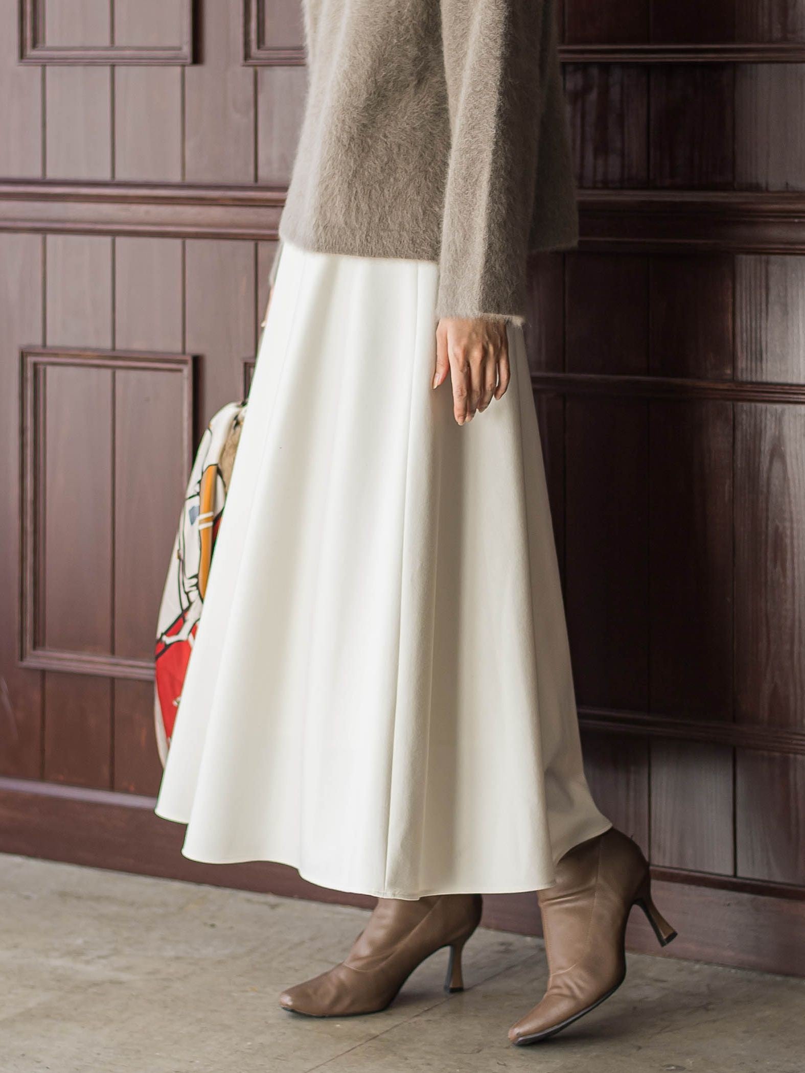 両面起毛ストレッチスカート≪洗濯機で洗える≫