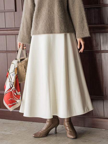 両面起毛ストレッチスカート≪洗濯機で洗える≫