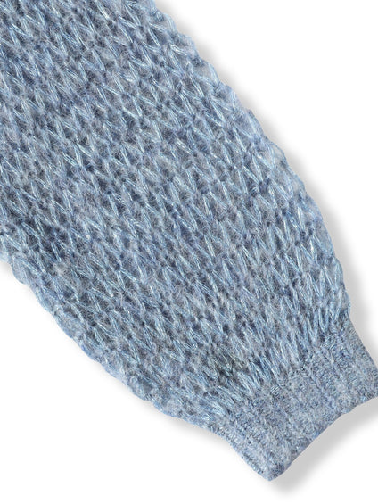 【WEB限定】モヘヤラメVネックショートプルオーバー≪手洗い可能≫