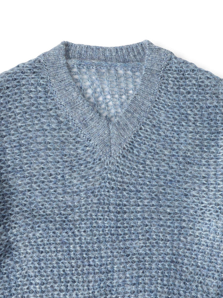 【WEB限定】モヘヤラメVネックショートプルオーバー≪手洗い可能≫