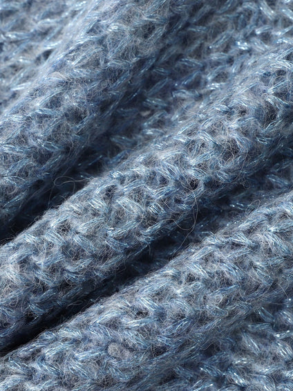 【WEB限定】モヘヤラメVネックショートプルオーバー≪手洗い可能≫