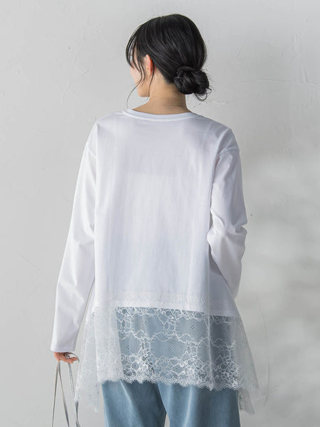 レースコンビカットソー