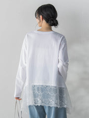 レースコンビカットソー