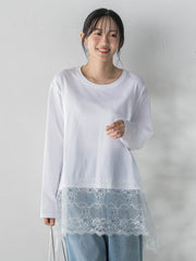 レースコンビカットソー