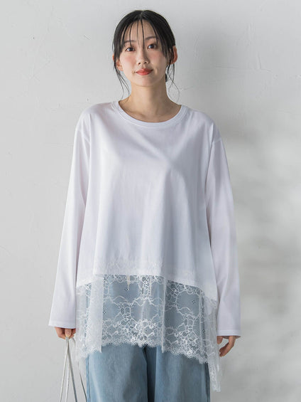 レースコンビカットソー