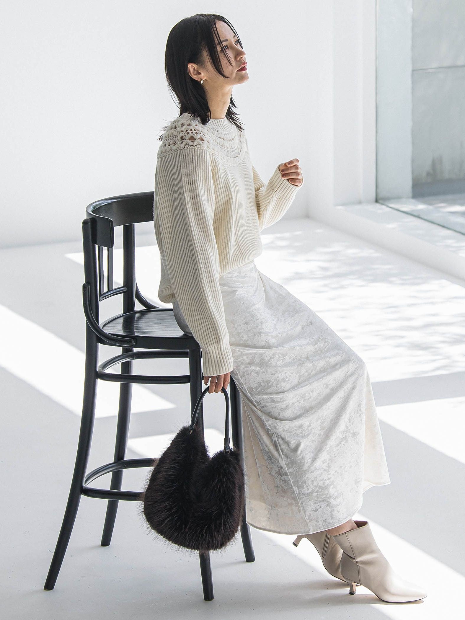 スノーベロアクラッシュスカート