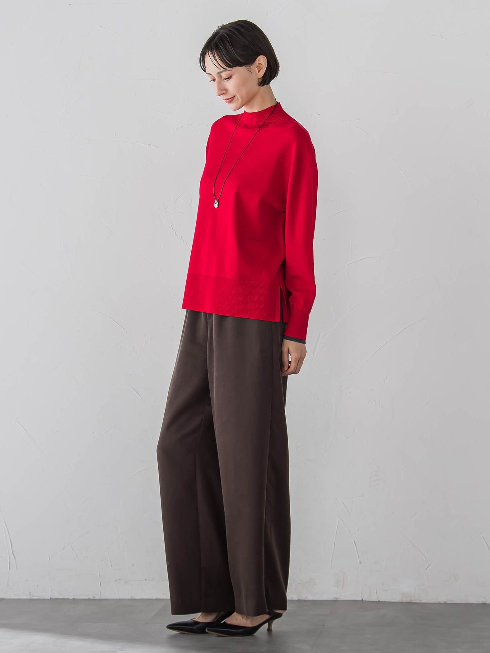 【SETUP対応】”Light & Soft Suede” ワイドパンツ