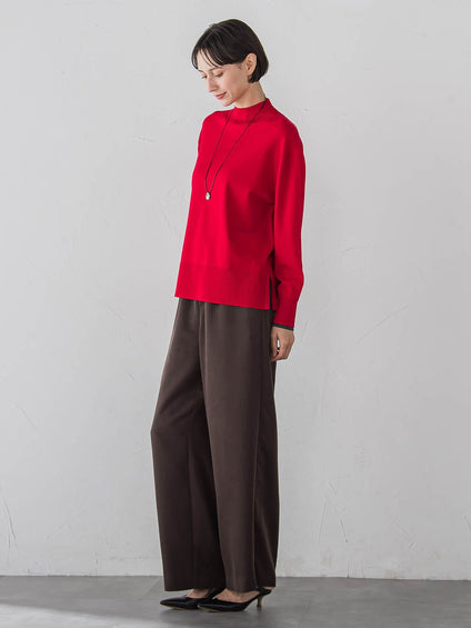【SETUP対応】”Light & Soft Suede” ワイドパンツ