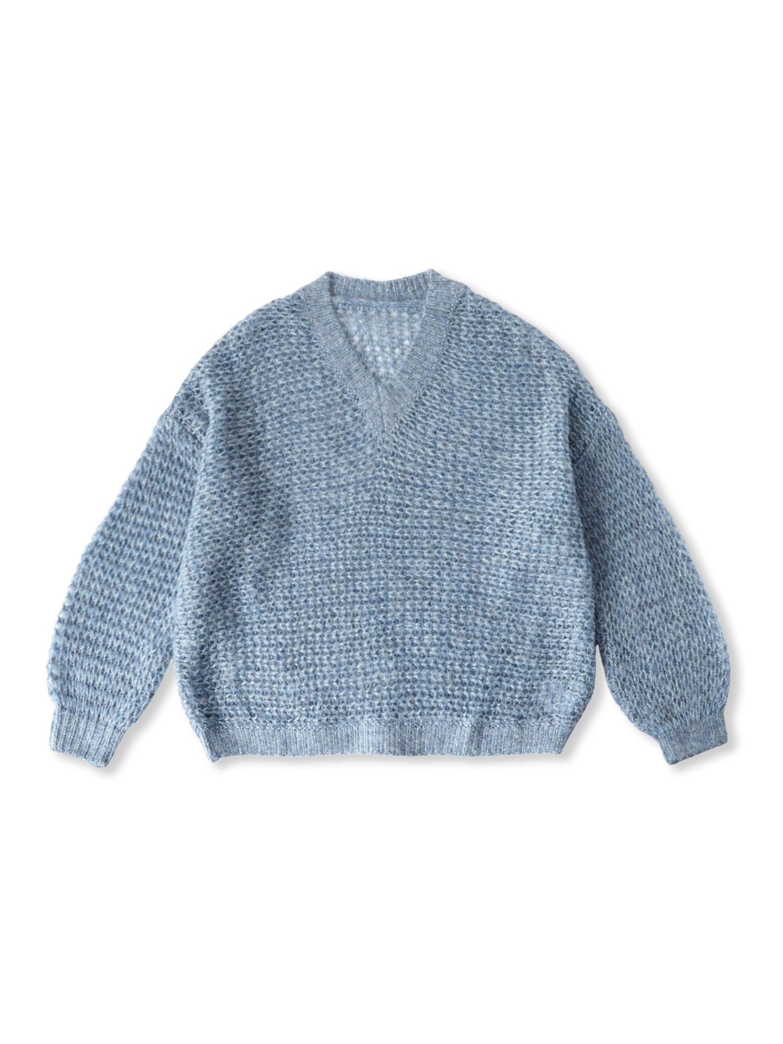 【WEB限定】モヘヤラメVネックショートプルオーバー≪手洗い可能≫