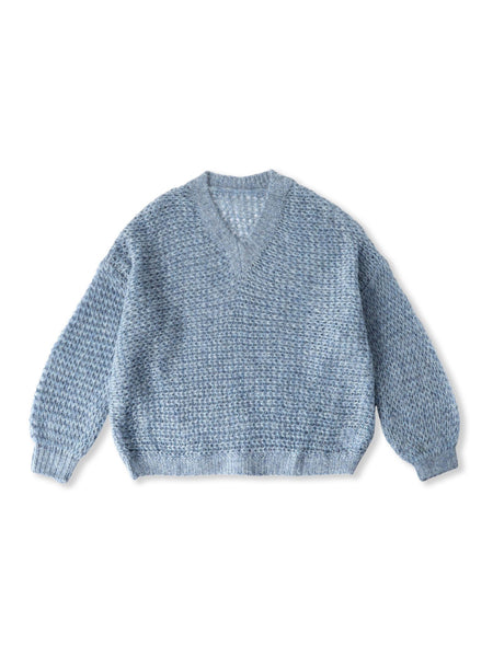 【WEB限定】モヘヤラメVネックショートプルオーバー≪手洗い可能≫