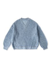 【WEB限定】モヘヤラメVネックショートプルオーバー≪手洗い可能≫