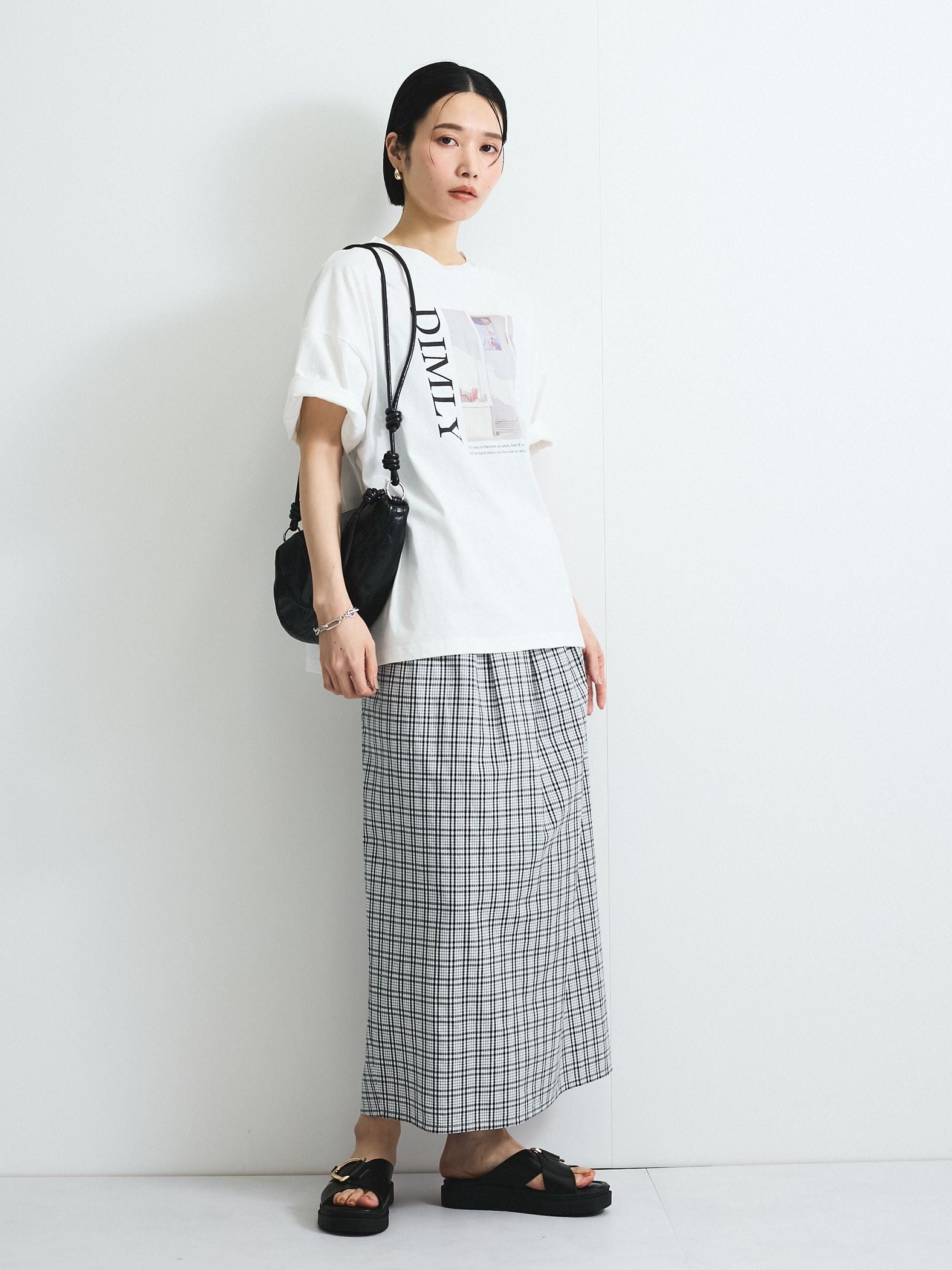 配色フォトプリントTシャツ≪手洗い可能≫