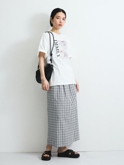配色フォトプリントTシャツ≪手洗い可能≫