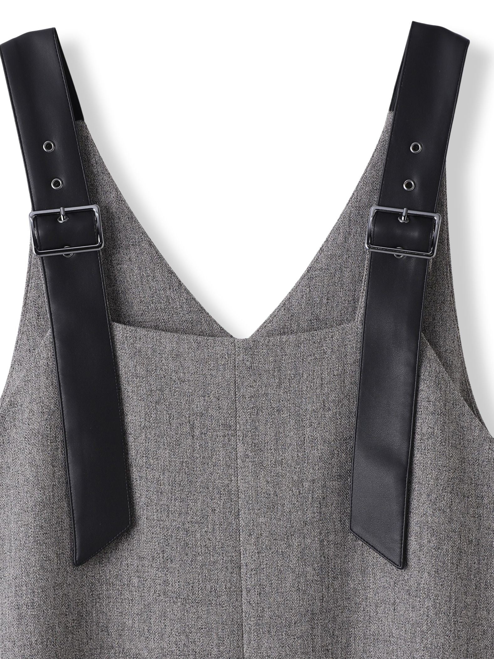 ミックスツイード×レザーライクジャンスカ≪洗濯機で洗える≫