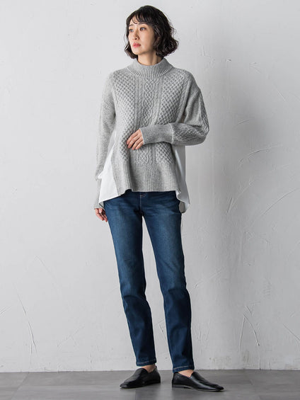 【WEB限定/大きいサイズ】”あたたか美脚”裏起毛デニム