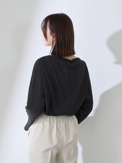 ハイゲージ天竺ボートネックプルオーバー