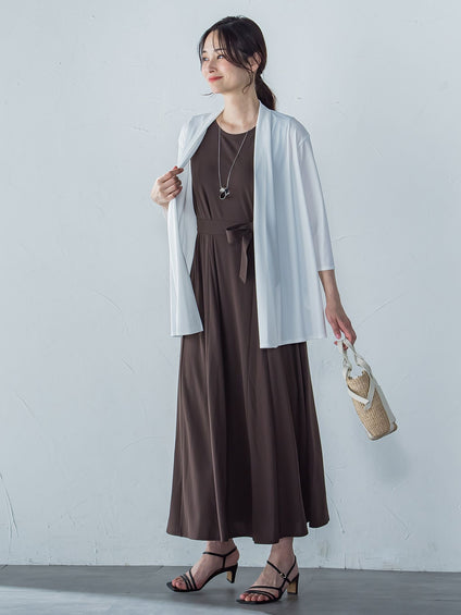 【WEB限定】ひやさらシワレスワンピース≪洗濯機で洗える≫