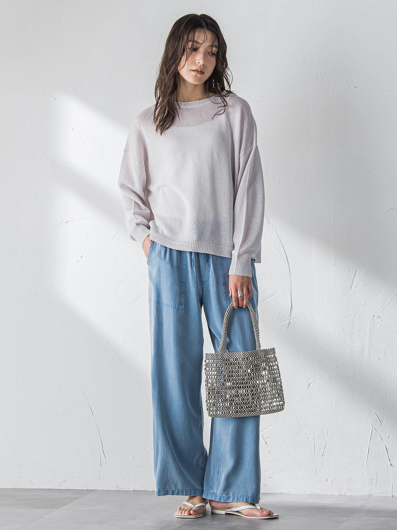 【40周年限定】カラーデニムイージーワイドパンツ