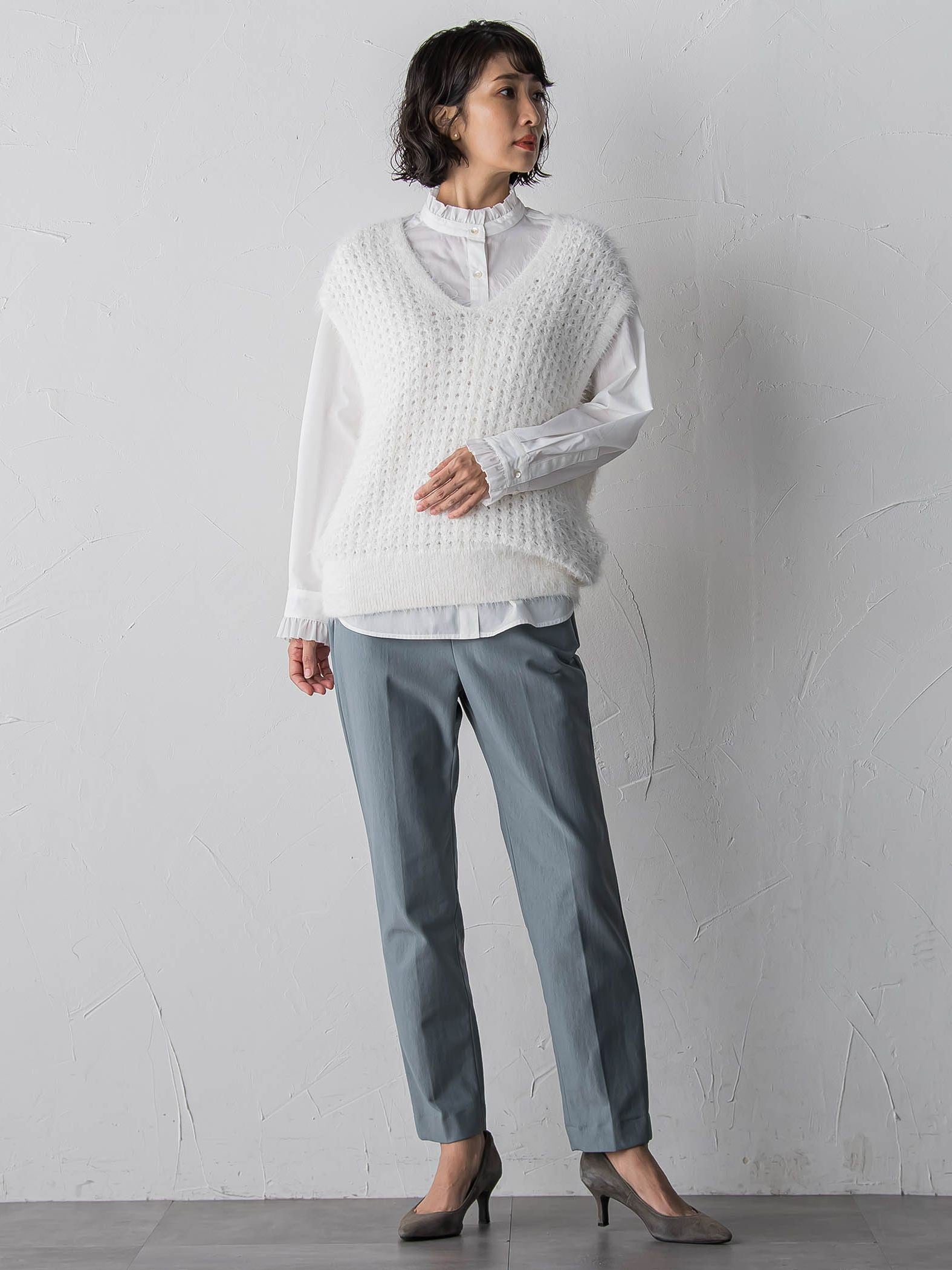 【大きいサイズ】ネックフリルブラウス