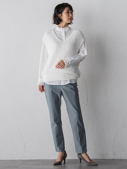 【大きいサイズ】ネックフリルブラウス