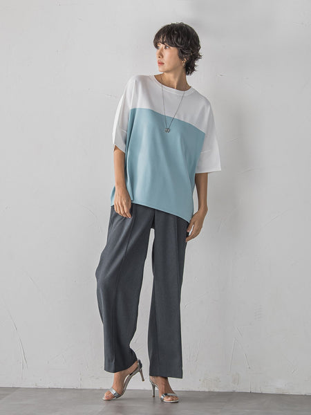 【WEB限定/大きいサイズ】“まるでデニム見え”ワイドパンツ