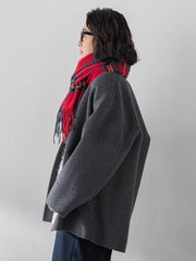 【大きいサイズ】<極>”軽さと贅沢なぬくもり”ノーカラーリバーコート