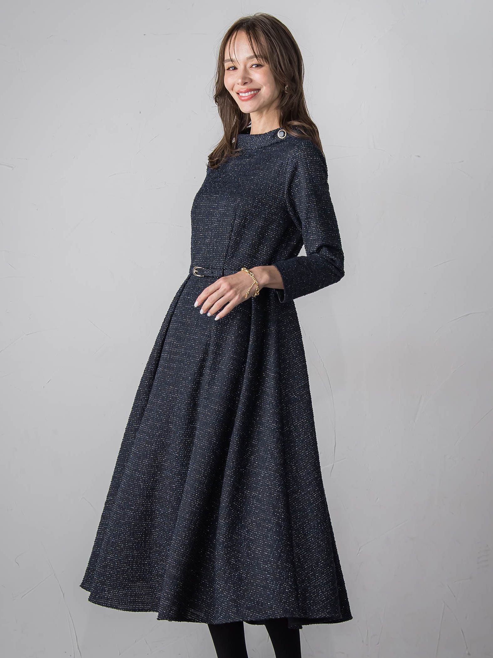 ツイードラメワンピース