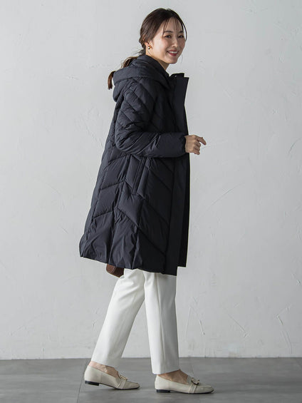 ストレッチダウンロングコート