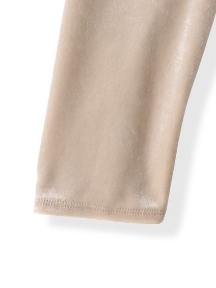 パフ袖ベロアカットソー