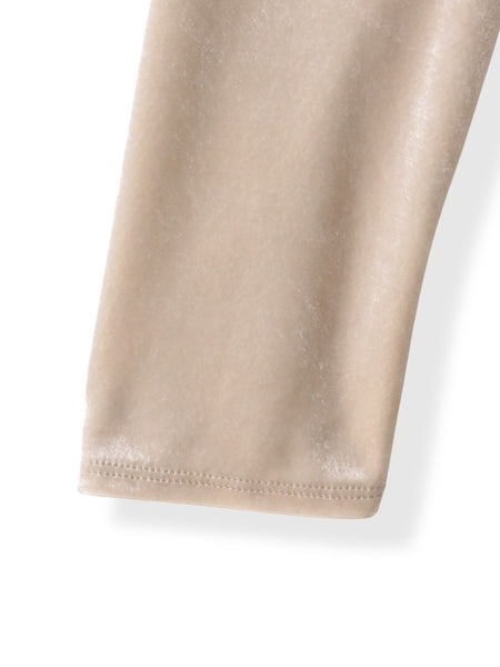 パフ袖ベロアカットソー