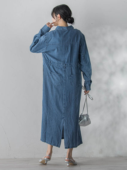 テンセルデニムワンピース