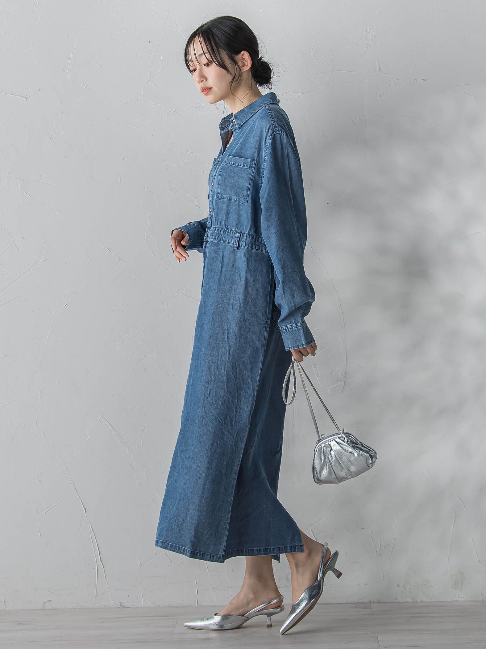 テンセルデニムワンピース