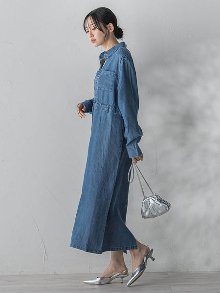 テンセルデニムワンピース