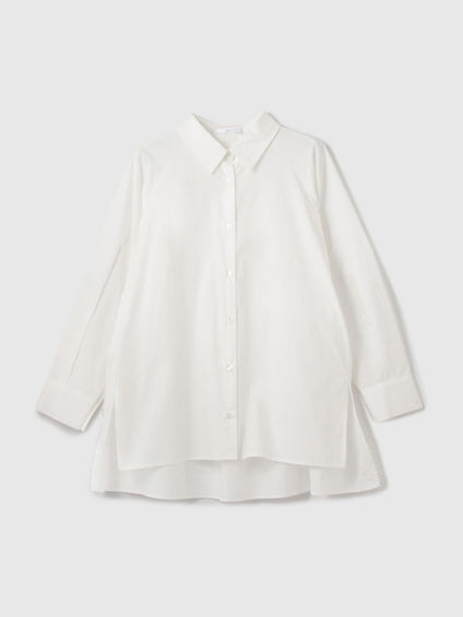 【大人の抜け感】コーマコットンバックフレアシャツ