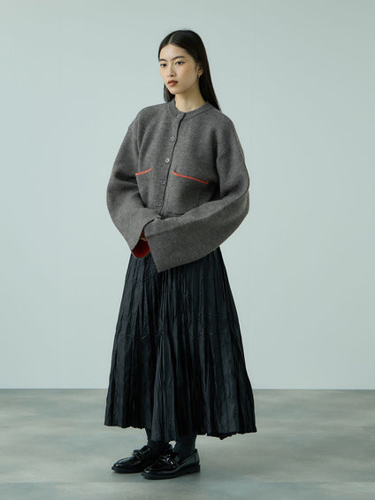 アルパカタッチダブルフェイスニットカーディガン≪手洗い可能≫