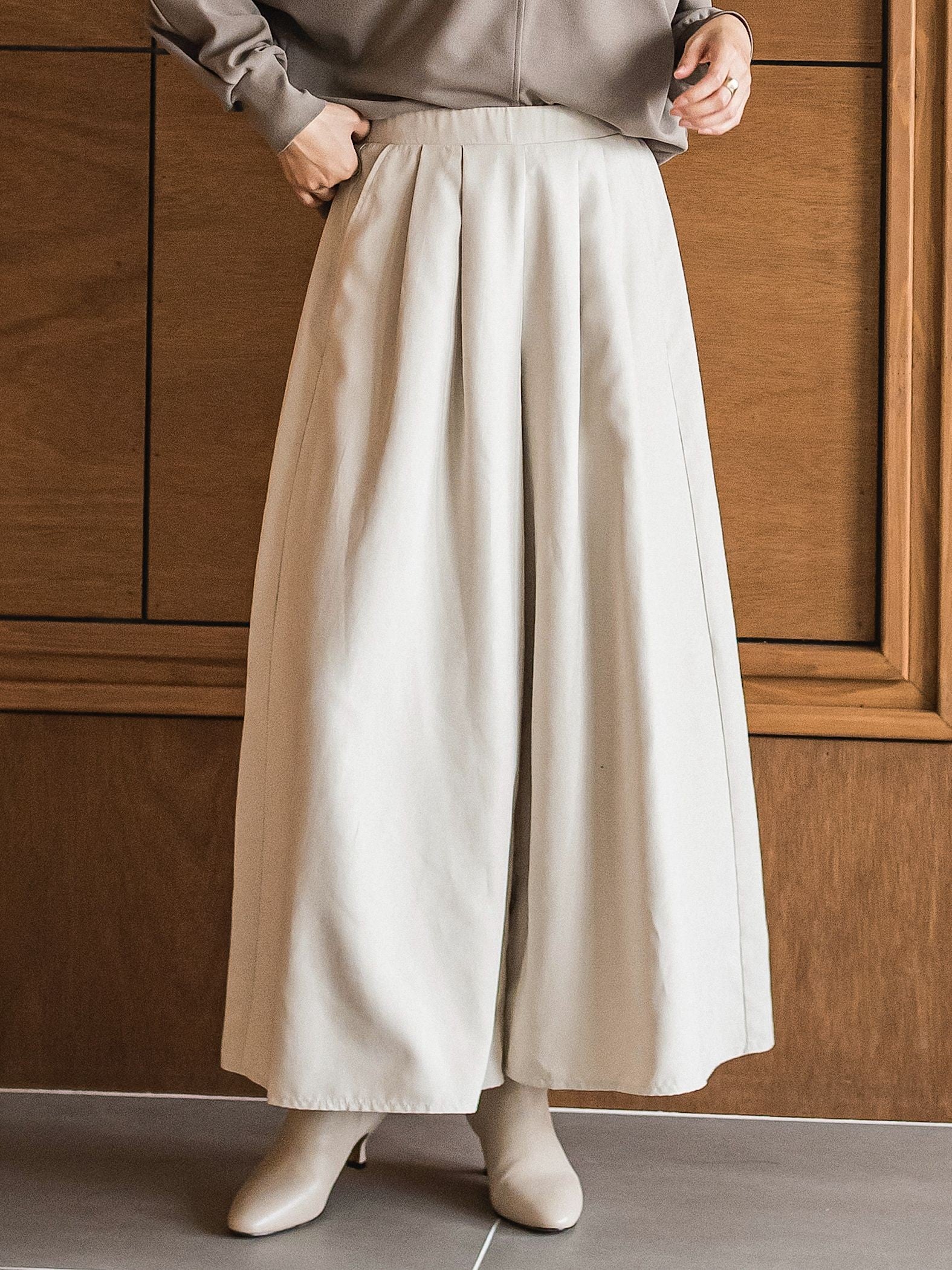 【ゆるっと上品】私に似合うキュロットパンツ≪手洗い可能≫