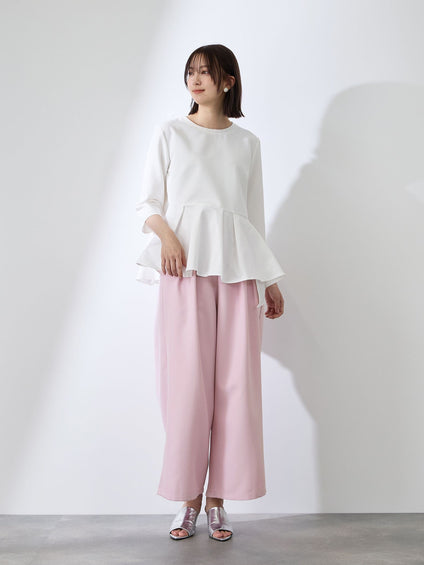 ダブルインタックプルオンワイドパンツ