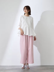 ダブルインタックプルオンワイドパンツ