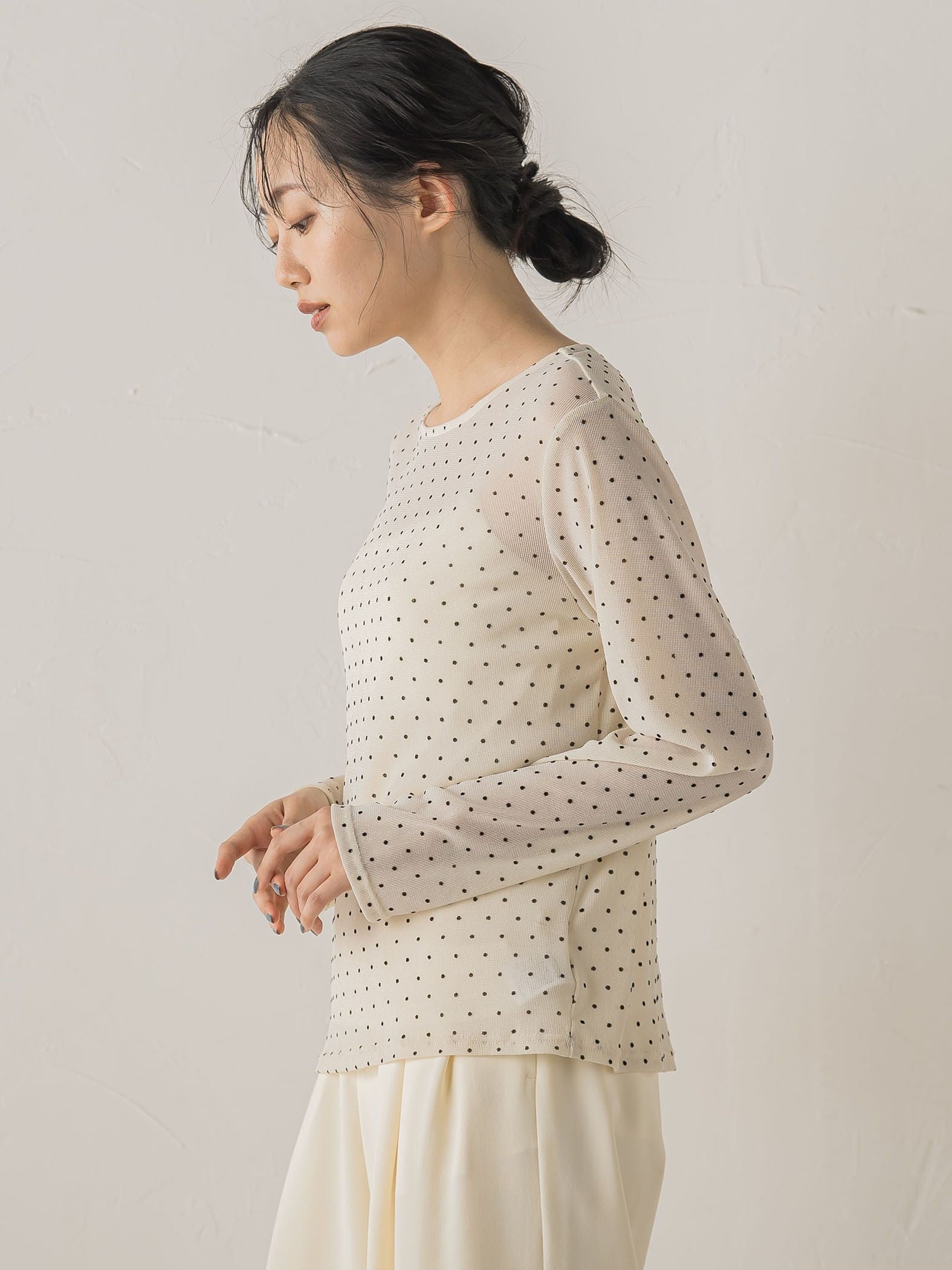 ラメフロッキードットプルオーバー≪手洗い可能≫