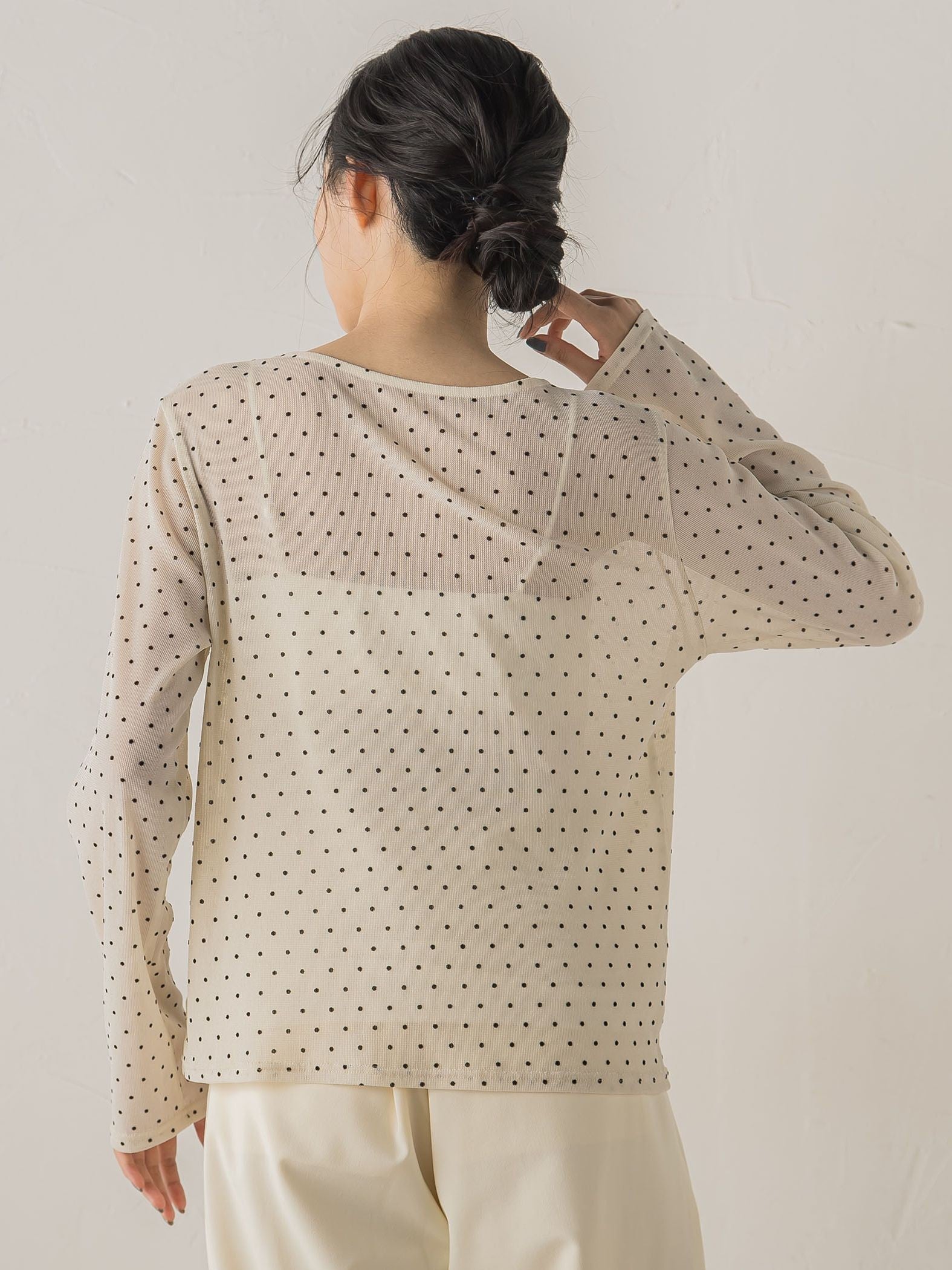 ラメフロッキードットプルオーバー≪手洗い可能≫