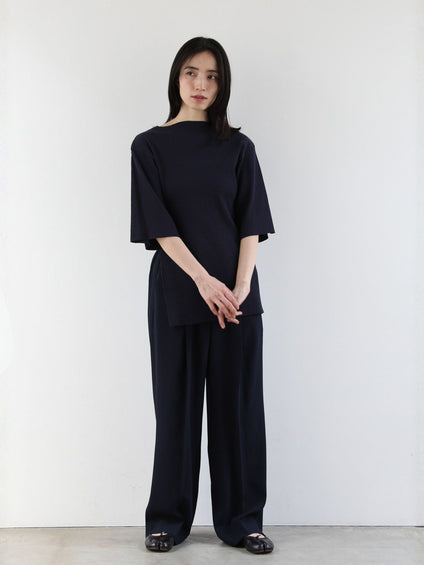 Side slit rib T【日本製】≪手洗い可能≫
