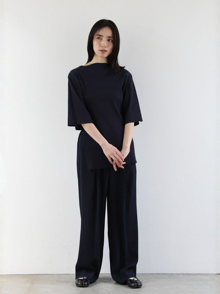 Side slit rib T【日本製】≪手洗い可能≫