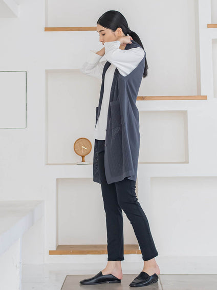 【大きいサイズ】シアトルメッシュニットジレ≪手洗い可能≫