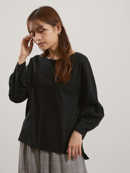 シルキースムースランタンスリーブカットソー≪手洗い可能≫