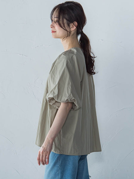 【一部店舗限定販売】ワッシャーボリュームスリーブブラウス≪手洗い可能≫