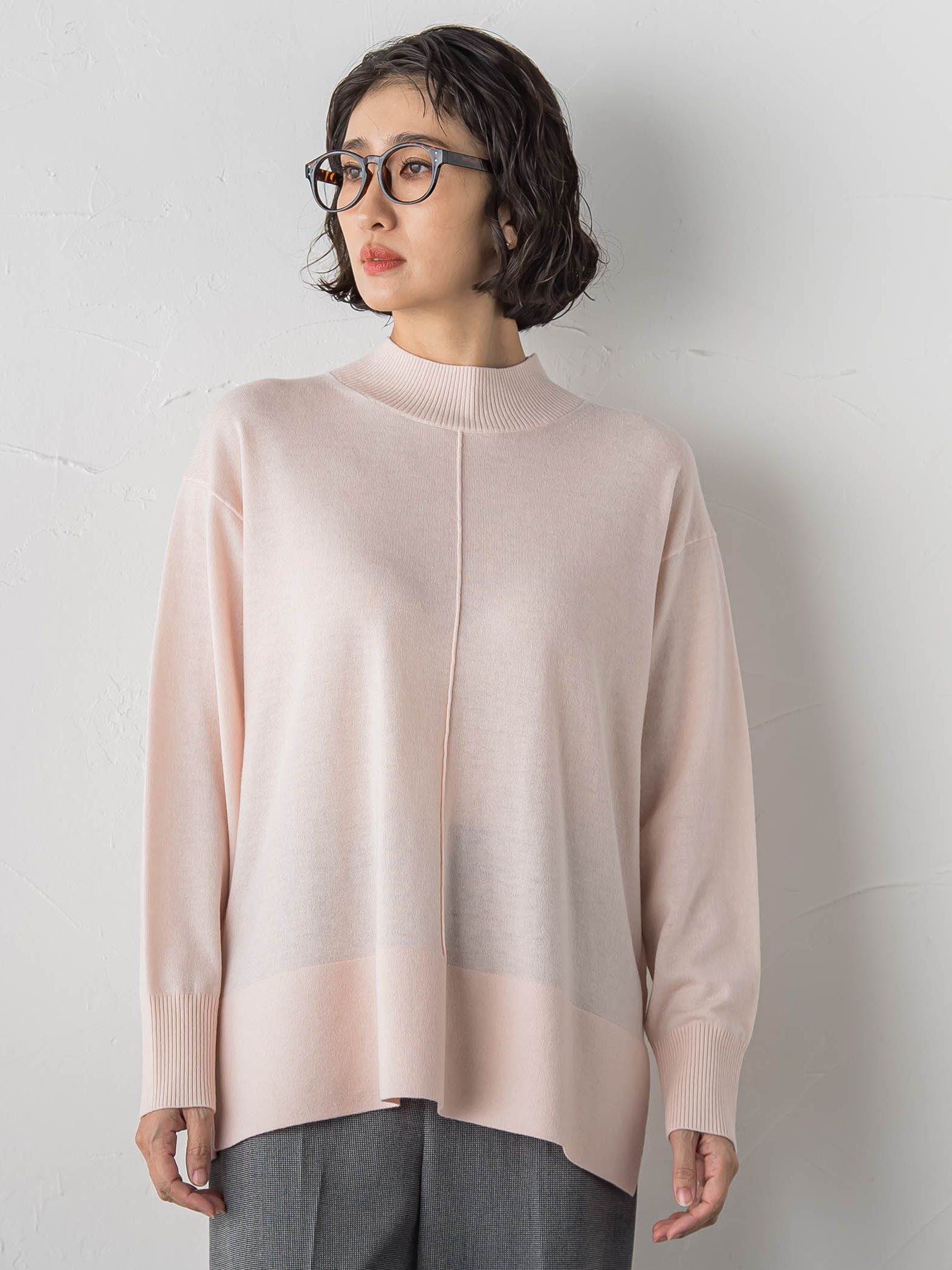 【大きいサイズ】ファインウールハイネックニット