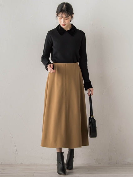 両面起毛ストレッチスカート≪洗濯機で洗える≫