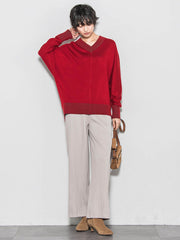 【WEB限定】裏起毛プリーツパンツ≪手洗い可能≫