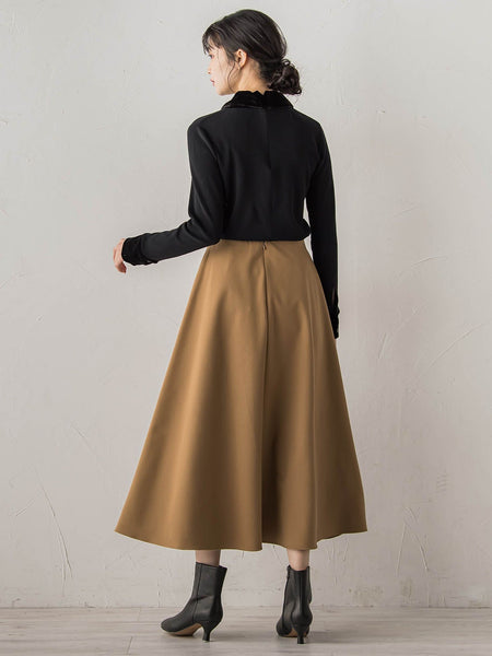 両面起毛ストレッチスカート≪洗濯機で洗える≫