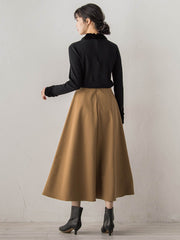 両面起毛ストレッチスカート≪洗濯機で洗える≫